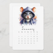 Januari Stand-alone Kalender Mouse Splash Art Menu (Voorkant / Achterkant)