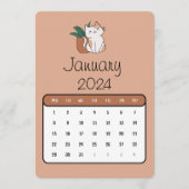 Januari Stand Alone Schattigee Kat en Plant Kalend Menu (Voorkant)