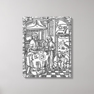 Januari, van de "Almanach des Bergers", 1491 Canvas Afdruk