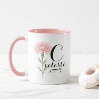 January Birth Flower Mug – Pink Carnation Gift Mok