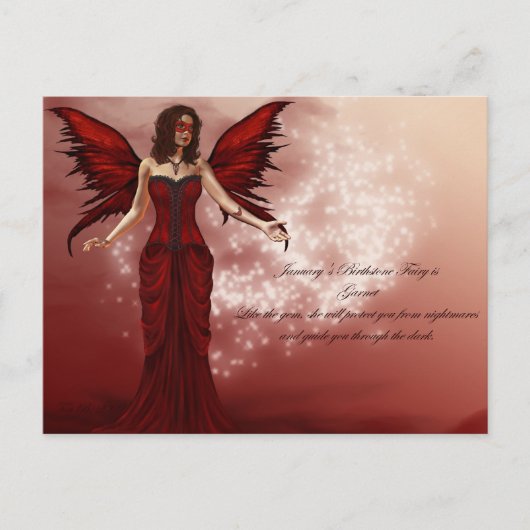 January Birthstone Fairy Postcard Briefkaart (Voorkant)