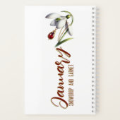 January Bloom & Birthstone Personalized Bookmark Notitieboek (Achterkant)