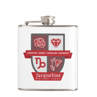 January (Capricorn) Birthday Crest™ Flask Heupfles