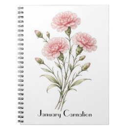 January Carnation Flowers  Notitieboek