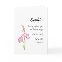 January Carnation Personalized Birthday