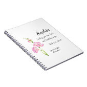 January Carnation Personalized Birthday Notitieboek (Rechterzijde)