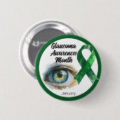 January Glaucoma Eye Awareness Month Ronde Button 5,7 Cm (Voorkant /achterkant)