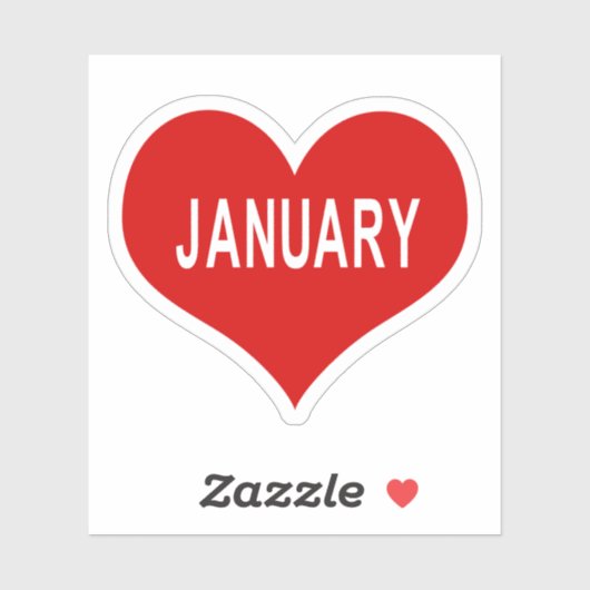 JANUARY Rode Hart Vinyl Sticker (Vel)