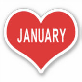 JANUARY Rode Hart Vinyl Sticker (Voorkant)