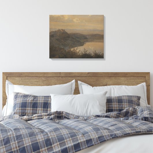 Janus la Cour - Een Uitzicht naar Castel Gandolfo Canvas Afdruk (Insitu (Slaapkamer))