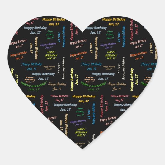 Janvier, 17 Anniversaire Sticker (Devant)