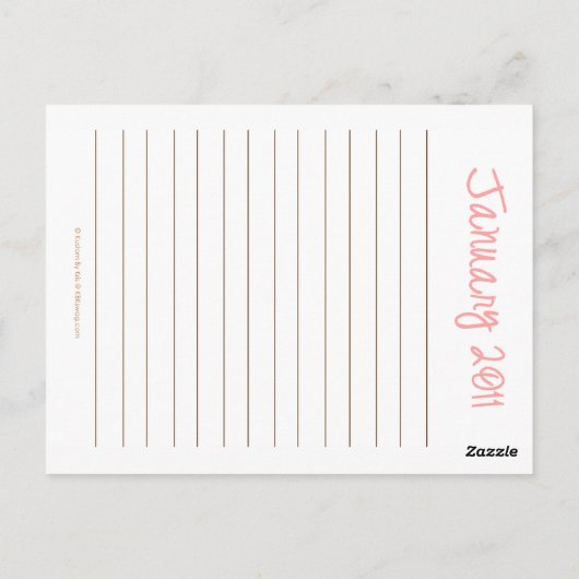 Janvier 2011 Carte postale Calendrier de gâteaux (Dos)