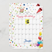 Janvier 2022 Calendrier Bonne Invitation Anniversa (Devant / Derrière)