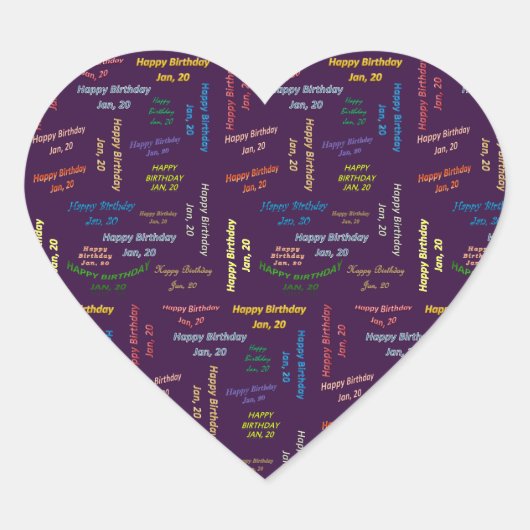 Janvier, 20 Anniversaire Sticker (Devant)