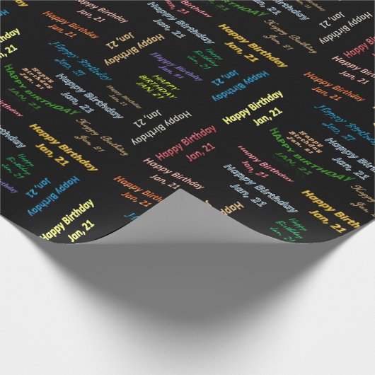 Janvier, 21 Anniversaire Papier cadeau (Coin)