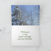 Janvier Anniversaire-Arbre d'hiver Carte de scène (Intérieur)