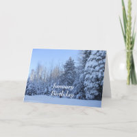 Janvier Anniversaire-Arbre d'hiver Carte de scène