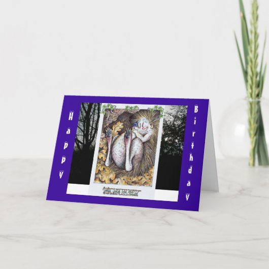 Janvier Anniversaire Carte Hérisson (Devant)