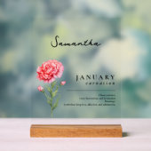 Janvier Anniversaire Mois Fleur Carnation Personna (Neutre)