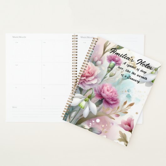 Janvier cadeaux d'anniversaire Janvier Fleurs de n (Devant avec enveloppe)