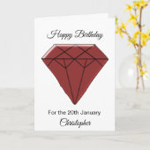 Janvier Carte d'anniversaire - Garnet (Fleur jaune)
