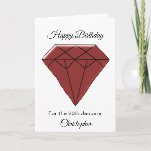 Janvier Carte d'anniversaire - Garnet