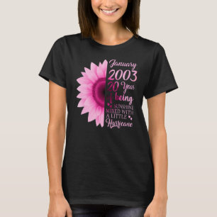 Janvier Fille 2003 TShirt 20 ans 20e anniversaire