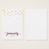 Janvier Garnet Birthstone Earring Card (Devant & derrière)