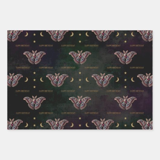 Janvier Garnet Moth Joyeux Anniversaire Papier (Devant)
