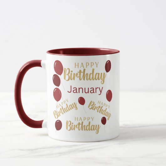 Janvier joyeux anniversaire Mug (Gauche)