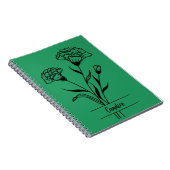 Janvier Mois de naissance Carnet Fleur (Côté Droit)