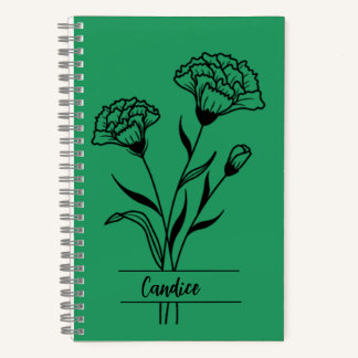 Janvier Mois de naissance Carnet Fleur