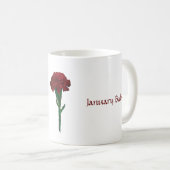 Janvier : Tasse personnalisée par oeillet de (Devant droit)