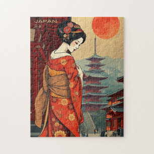 Japan 日本 geisha pagode retro6 legpuzzel