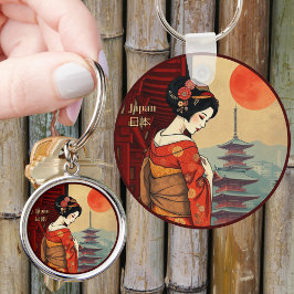 Japan 日本 maiko geisha pagoda zon sleutelhanger