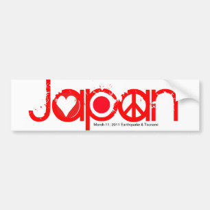 Japan Aardbeving Bumpersticker Love Peace Hope