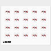 JAPAN AMERICAN FLAG RONDE STICKER (Vel)
