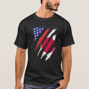 Japan American Grown Flag USA Patriot Heritage Mon T-shirt