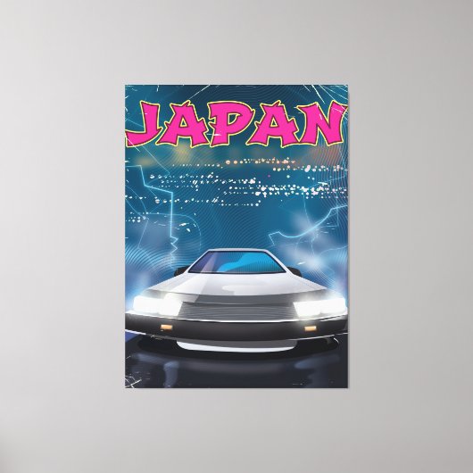 Japan auto reisposter canvas afdruk (Voorkant)