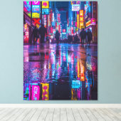 Japan bij nacht canvas afdruk (Insitu (Houten vloer))