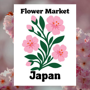 Japan Bloemenmarkt Roze Kersenbloesem Briefkaart