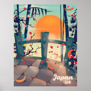 Japan Bloesem vakantieposter Japan Bloesem Poster