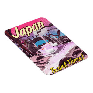Japan cartoon tuinen vakantieposter magneet