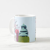 Japan Cherry Blossom Geisha Kimono Koffiemok (Voorkant links)