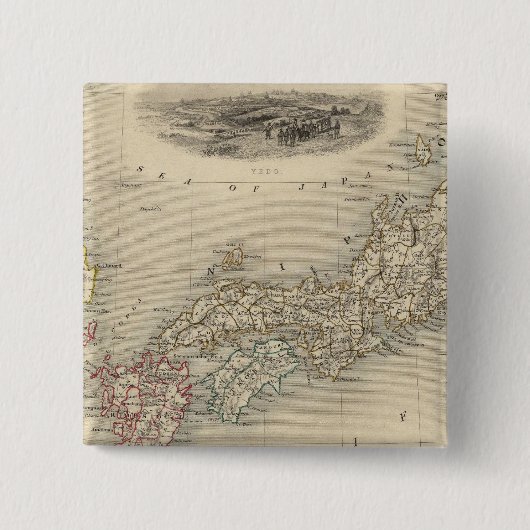 Japan & Corea Vierkante Button 5,1 Cm (Voorkant)