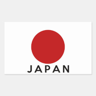 japan country flag naam rechthoekige sticker