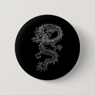 Japan Dragon Tattoo Tekening Traditionele Japanse Ronde Button 5,7 Cm