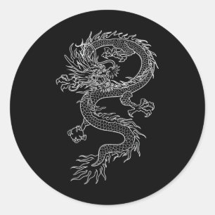 Japan Dragon Tattoo Tekening Traditionele Japanse Ronde Sticker