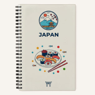 Japan Erfgoed & Sushi Schaal Foto Archief Notitieboek