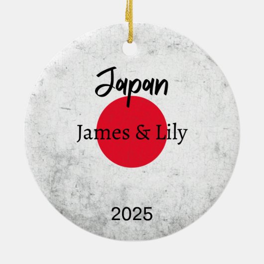 Japan Flag Ornament, gepersonaliseerd Keramisch Ornament (Achterkant)
